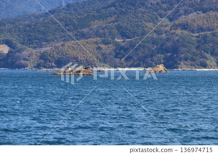 Yokoshima Island, submerged due to subsidence and collapse (Mitsubishi Yokoshima Coal Mine) 136974715