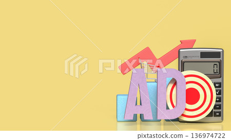 Digital Advertising Metrics and Sales Growth Concept 3d render. 136974722