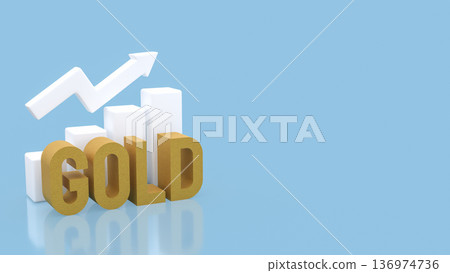 Gold Investment Growth Concept with Rising Arrow Chart 3d render. Gold Investment Growth Concept with Rising Arrow Chart 3d render. 136974736