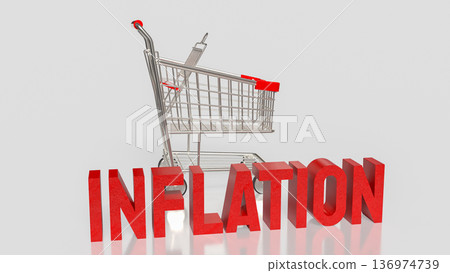 Rising Inflation Impact on Consumer Spending Concept 3d render. 136974739