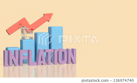 Inflation Growth and Rising Consumer Price Concept 3d render. Inflation Growth and Rising Consumer Price Concept 3d render. 136974740
