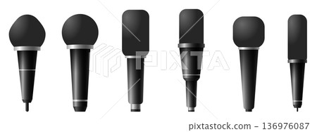 Set of microphones in various shapes and sizes 136976087