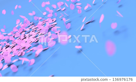 Fluttering cherry blossom petals, spring cherry blossom blizzard, CG Fluttering cherry blossom petals, spring cherry blossom blizzard, CG 136976176