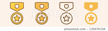 star medal veteran icon set star medal veteran icon set 136976194