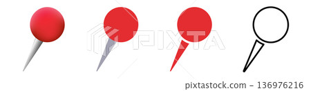 Red map location pins: gradient, solid, outline styles Red map location pins: gradient, solid, outline styles 136976216