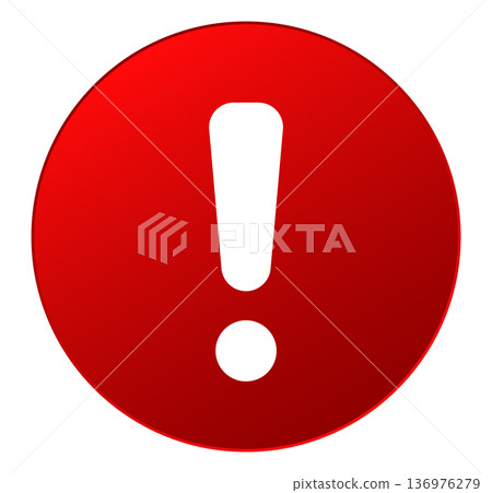 Red alert sign: circular exclamation mark symbol Red alert sign: circular exclamation mark symbol 136976279