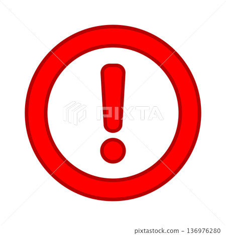 Red alert symbol with exclamation sign in circle Red alert symbol with exclamation sign in circle 136976280