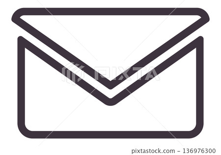 Simple black envelope icon on white background Simple black envelope icon on white background 136976300