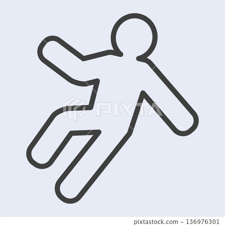 Simple chalk outline icon: crime investigation symbol Simple chalk outline icon: crime investigation symbol 136976301