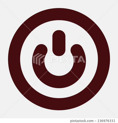 Red power symbol on white background Red power symbol on white background 136976331