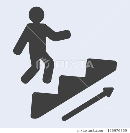 Career growth symbol: moving up the corporate ladder 136976369
