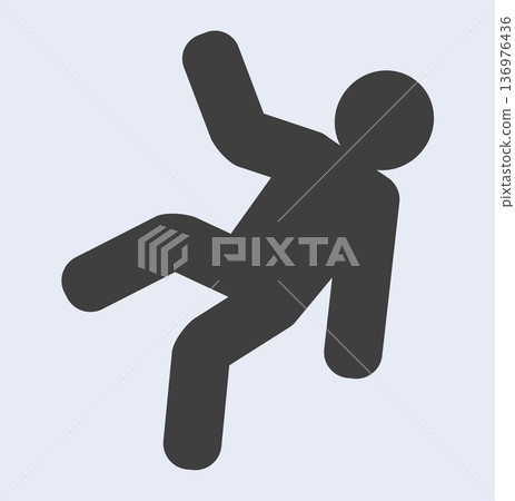 Falling figure icon: illustration of a person in distress Falling figure icon: illustration of a person in distress 136976436