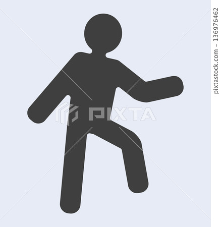 Dark human silhouette in walking position Dark human silhouette in walking position 136976462