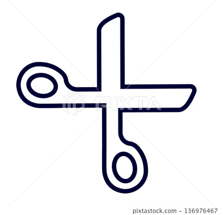 Simple cross and circle design on white background 136976467