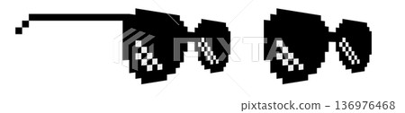 Pixelated black glasses meme art Pixelated black glasses meme art 136976468