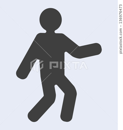 Person silhouette walking icon black  136976473