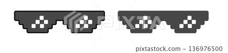 Pixelated deal with it sunglasses graphic art design Pixelated deal with it sunglasses graphic art design 136976500