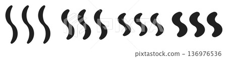 smoke icon wavy lines pattern in black and white design 136976536