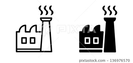 Factory icon set: black and white industrial symbols Factory icon set: black and white industrial symbols 136976570