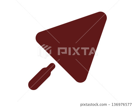 Brown trowel icon on white background 136976577