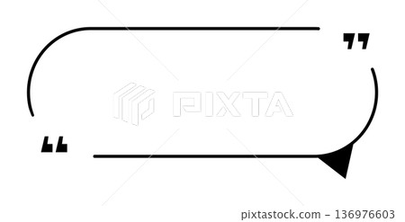 Minimalist quote frame with curved border and quotation marks 136976603