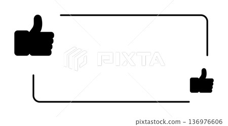 Thumbs up border design with blank space for text 136976606