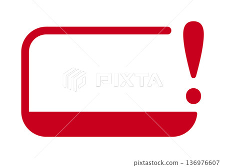 Red exclamation frame with bold border design 136976607