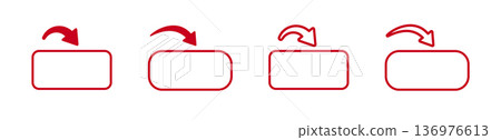 Red arrow rotation around rounded rectangle icons 136976613