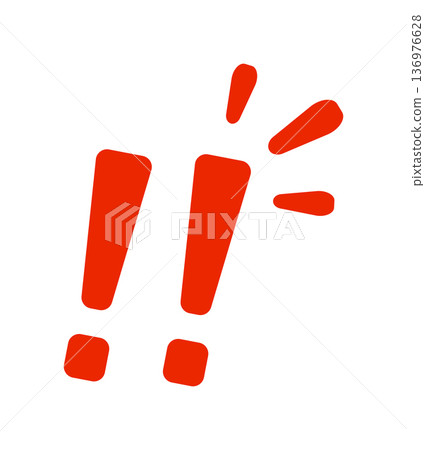 Red exclamation and question marks on white background 136976628