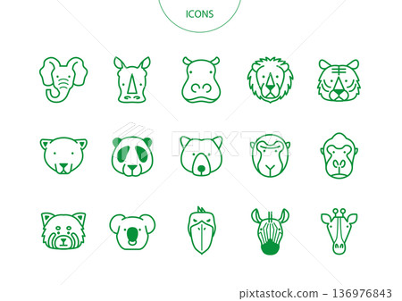 動物園圖示象形圖向量圖集 136976843