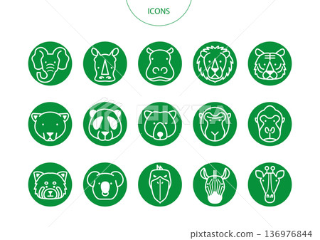 動物園圖示象形圖向量圖集 136976844