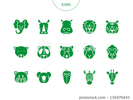 動物園圖示象形圖向量圖集 136976845