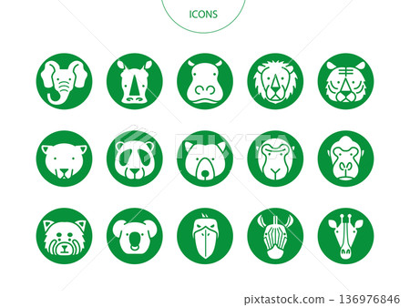 動物園圖示象形圖向量圖集 136976846