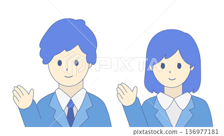 Smiling business men and women (upper body, set) 136977181