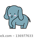 簡單可愛的象插圖 136977633