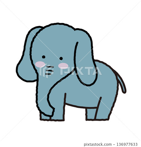 簡單可愛的象插圖 簡單可愛的象插圖 136977633