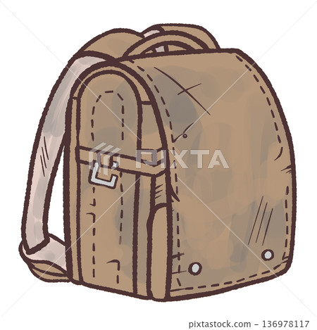 一張破舊書包的插圖 一張破舊書包的插圖 136978117