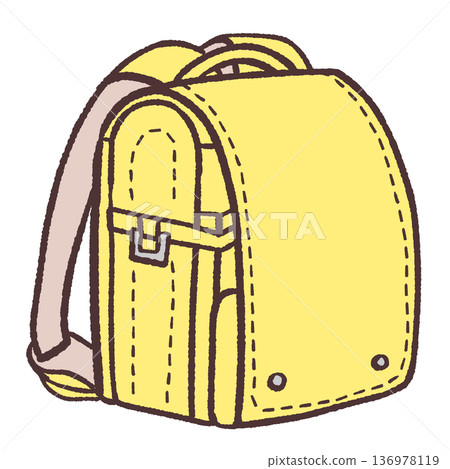 Illustration of a yellow school bag Illustration of a yellow school bag 136978119