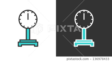 Simple weight scale vector icon Simple weight scale vector icon 136978433
