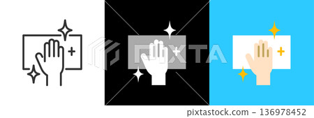 Icon to clean with a rag Icon to clean with a rag 136978452