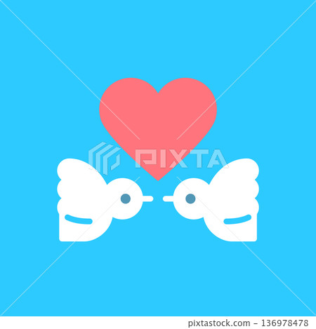 心簡單的顏色圖標 136978478