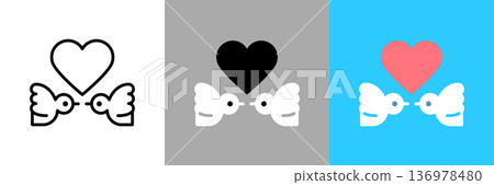 Heart simple color icon 136978480