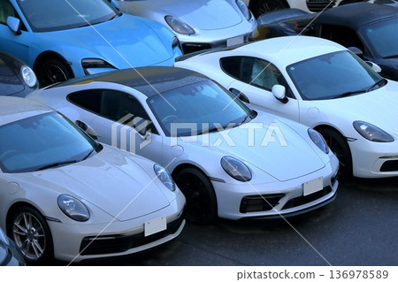 A row of German sports cars A row of German sports cars 136978589