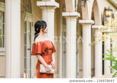 A woman in a colored dress standing in a palace, a bride dressed up, a wealthy person, a wealthy person A woman in a colored dress standing in a palace, a bride dressed up, a wealthy person, a wealthy person 136978643