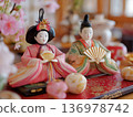 Hina dolls displayed on the Japanese Doll Festival on March 3rd 136978742