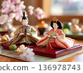 Hina dolls displayed on the Japanese Doll Festival on March 3rd 136978743