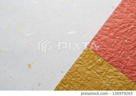Composition of Japanese paper with gold leaf pattern Composition of Japanese paper with gold leaf pattern 136979265