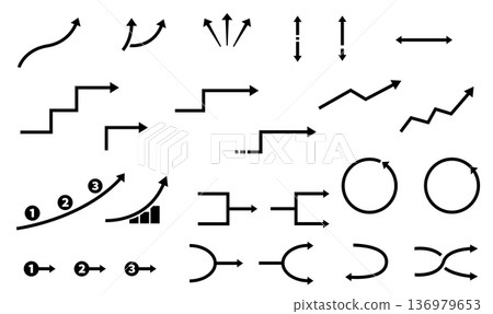 Thin line minimalist business diagram arrow set 136979653
