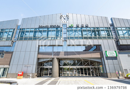 Obihiro City, Hokkaido, JR Obihiro Station on a sunny day Obihiro City, Hokkaido, JR Obihiro Station on a sunny day 136979786