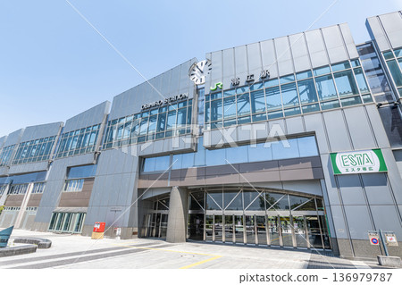 Obihiro City, Hokkaido, JR Obihiro Station on a sunny day Obihiro City, Hokkaido, JR Obihiro Station on a sunny day 136979787
